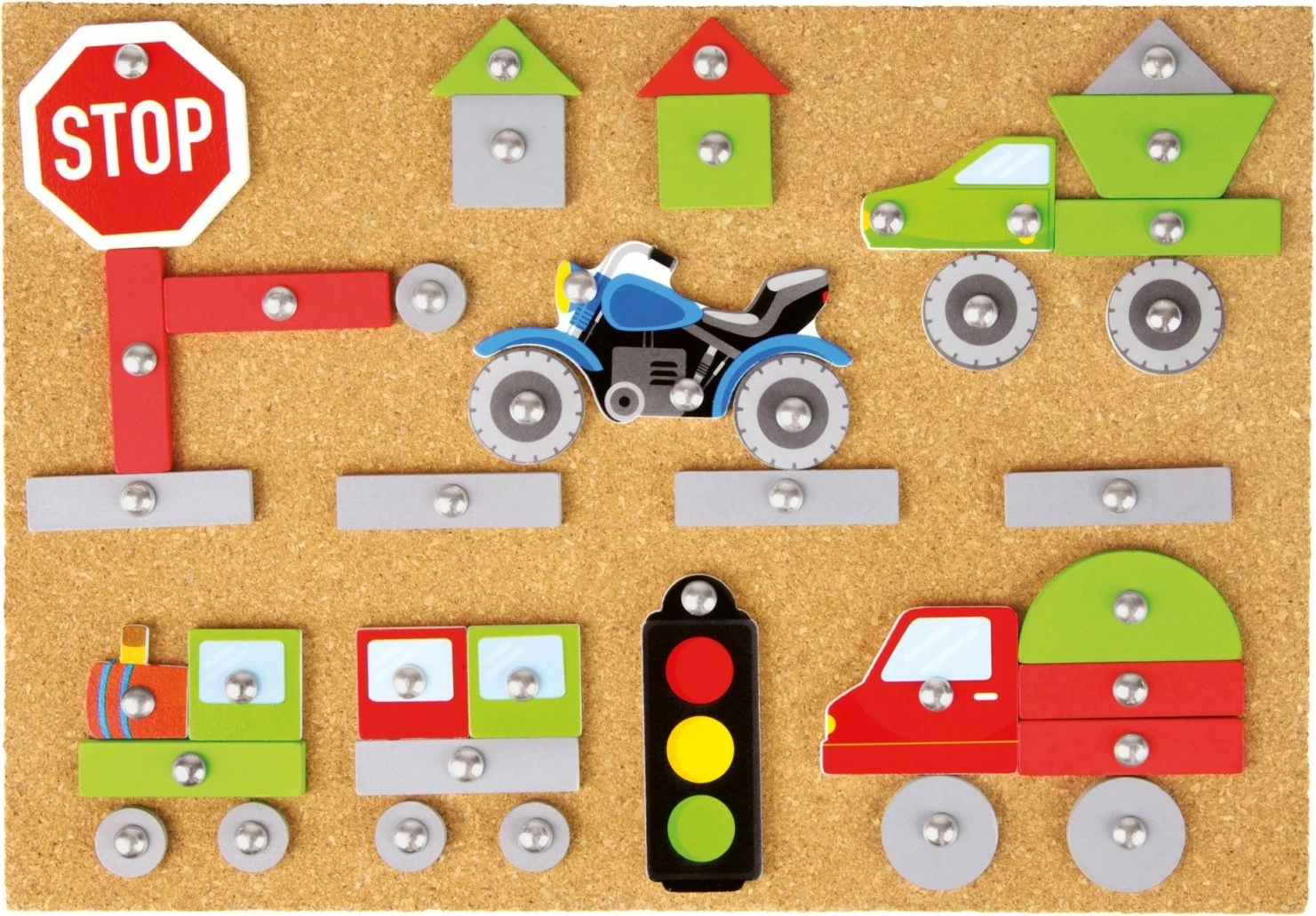 Kreativni komplet igrač Przybijanka Vehicle, Lena, 64 kosi, večbarven