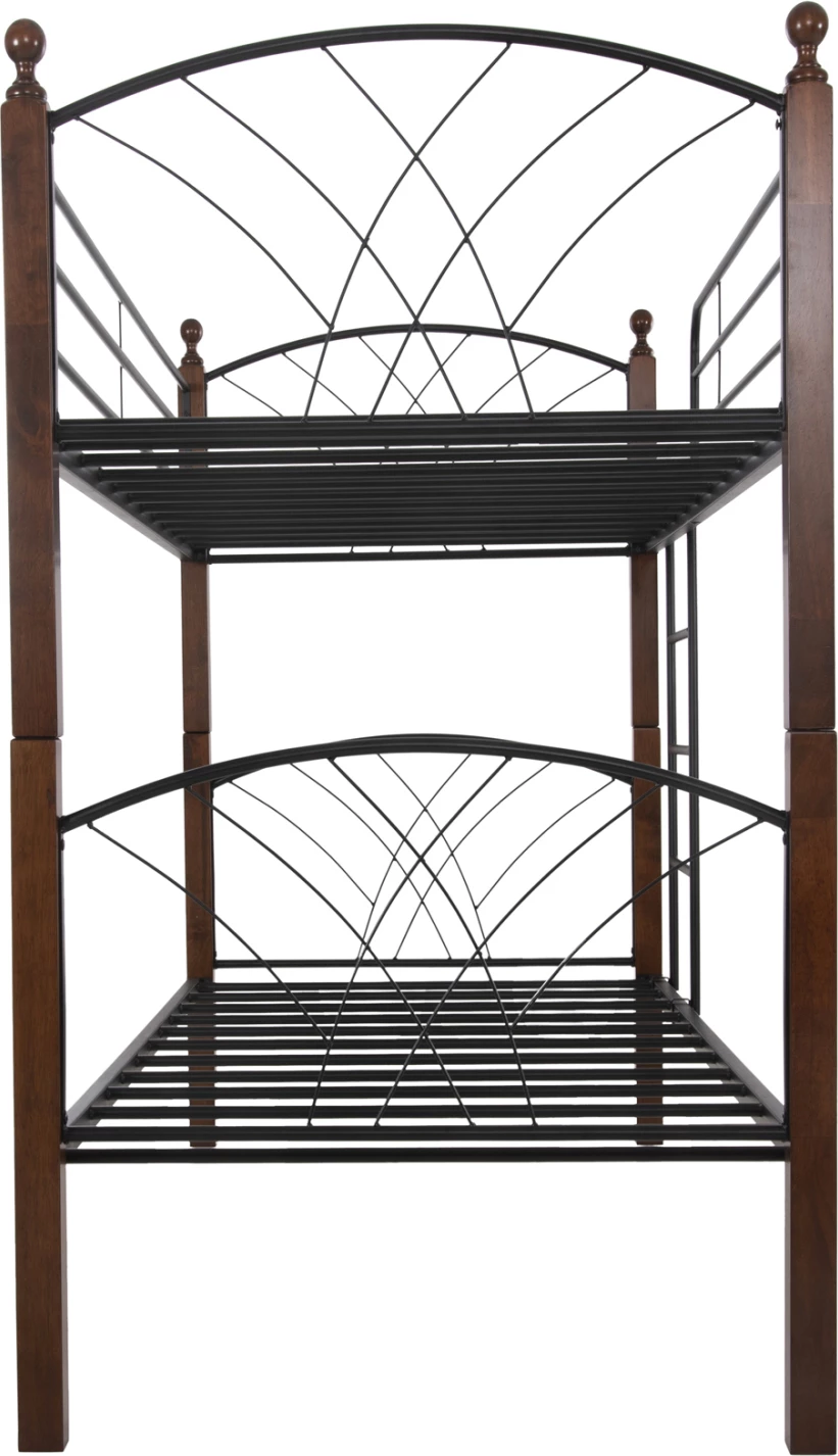 Pograd STOREY FH687 črna kovina-guma v orehovem lesu 200x90x158Hcm