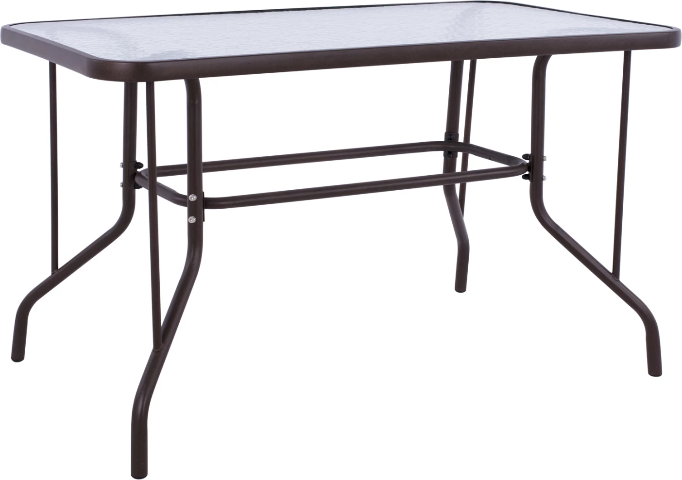 Zunanja kovinska miza ADAM FH5020.02 rjava s kaljenim steklenim vrhom 110Χ60Χ71Hcm