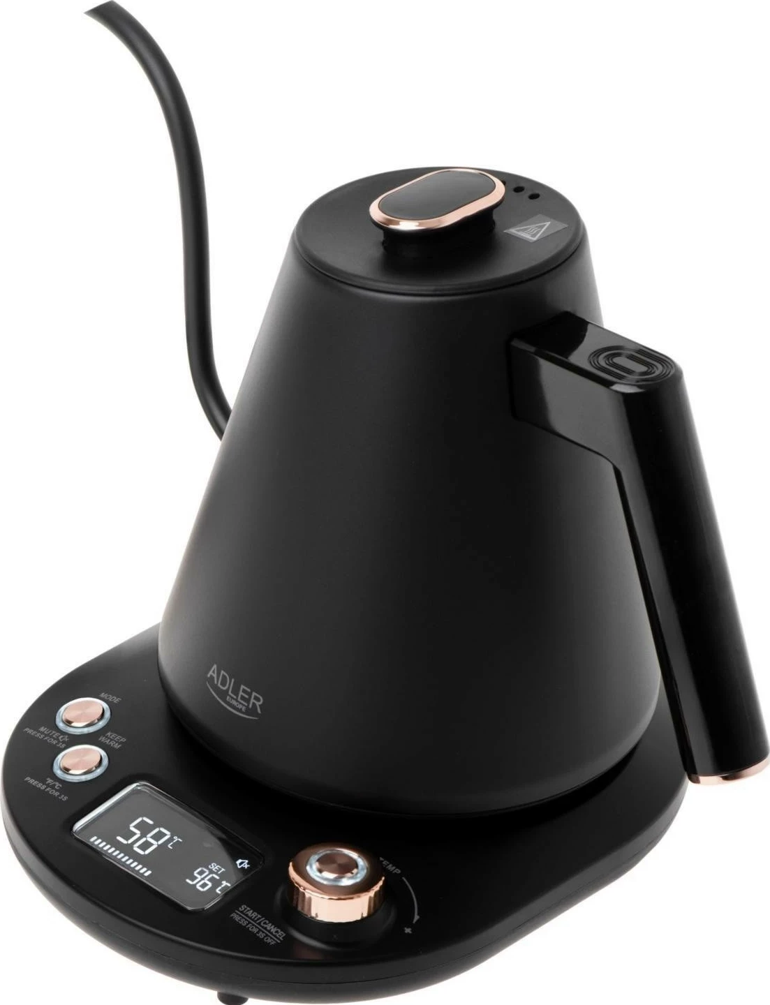 Električni grelnik vode 1 L, črn — Adler AD 1349