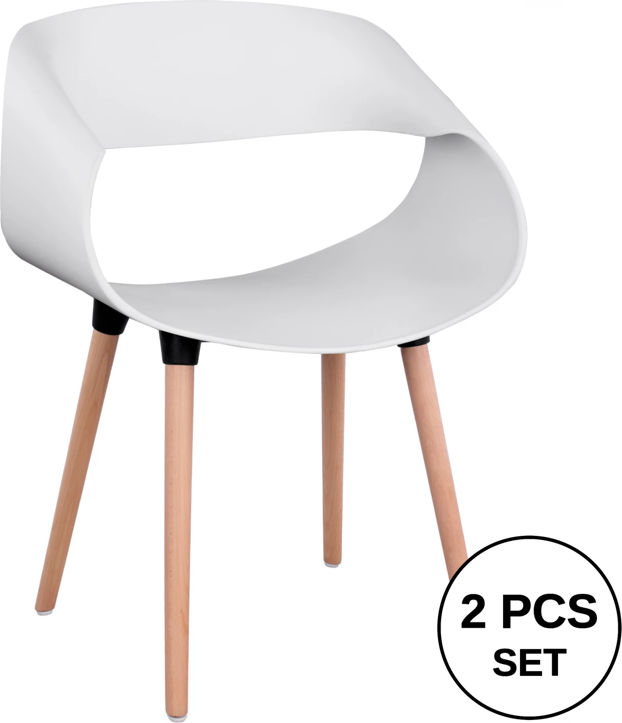 Polipropilenski naslanjač Maggie FH8600.01 v beli barvi 59x53x80 cm, set 2 kosov