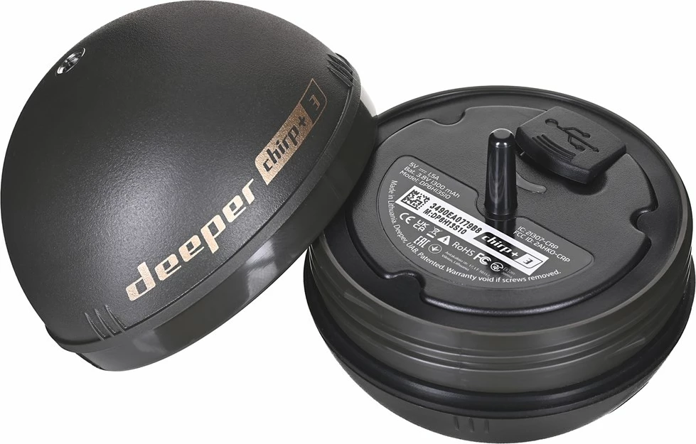 Pameten prenosni sonar za ribolov Deeper CHIRP+ 3, 100 m, črn