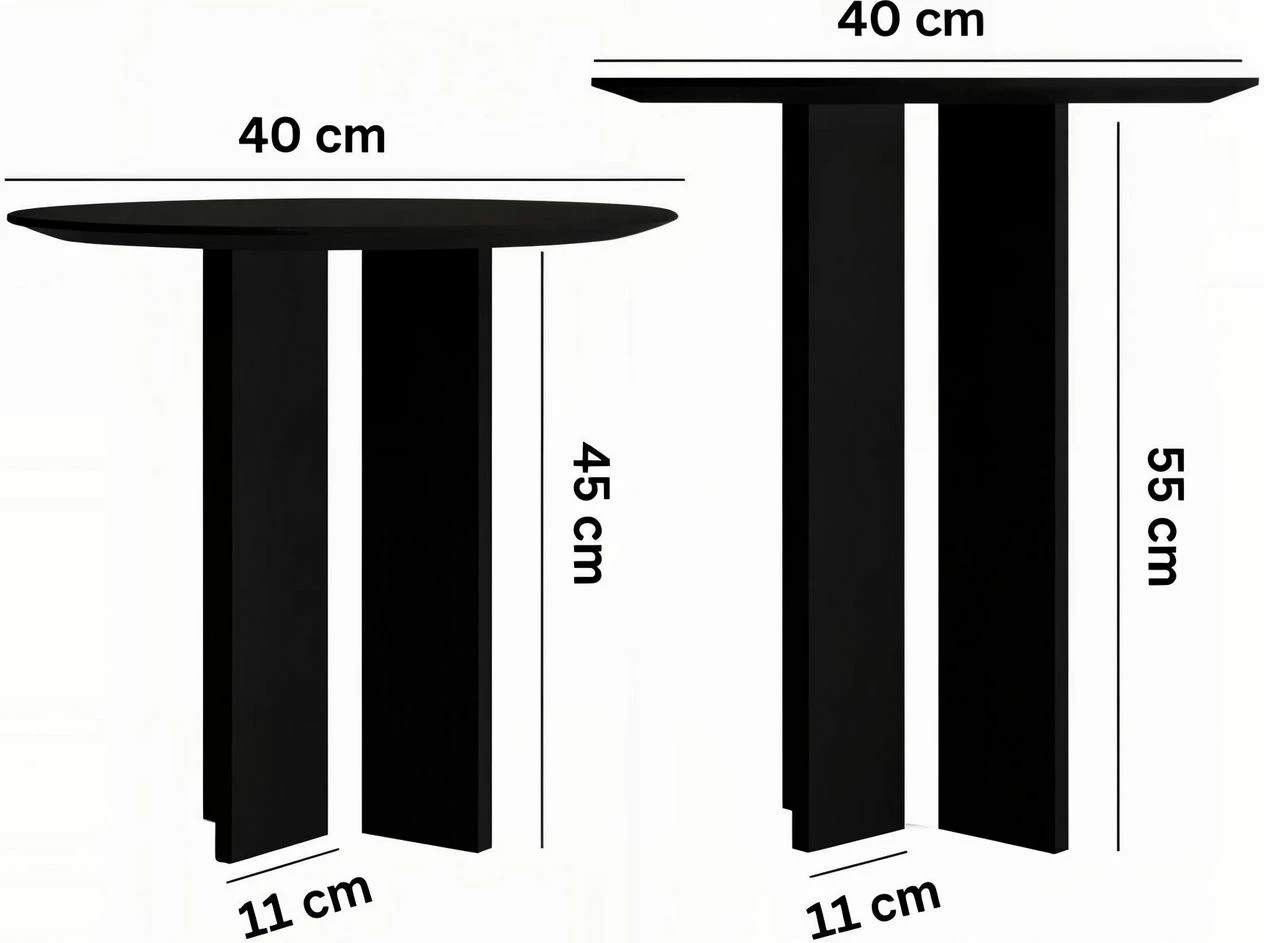 Set miz za mizo za kavo Skye Decor, Leo (55 + 45), črna