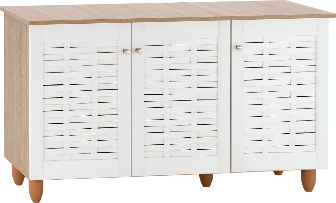 Omara za čevlje iz melamina s 3 vrati FH2211.06 Sonama-Bela 114,5x34x68cm