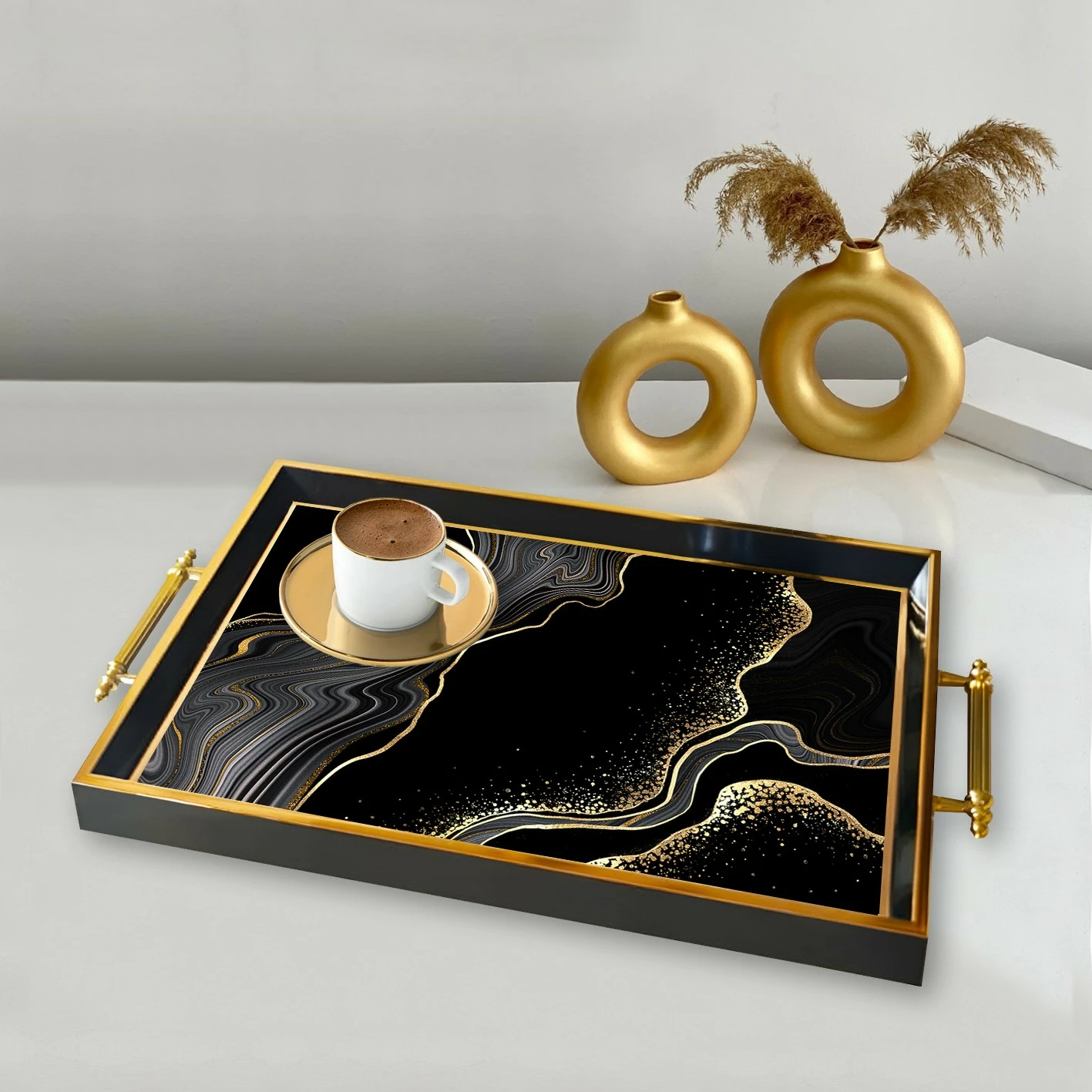 Pladenj iz stekla, večbarven, 50 x 29 x 3,5 cm, Aberto TPA9872