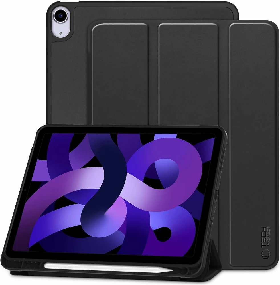 Silikonski ovitek za iPad Air 10,9"/11" z nosilcem za Apple Pen, črn, Tech-Protect SC Pen Case
