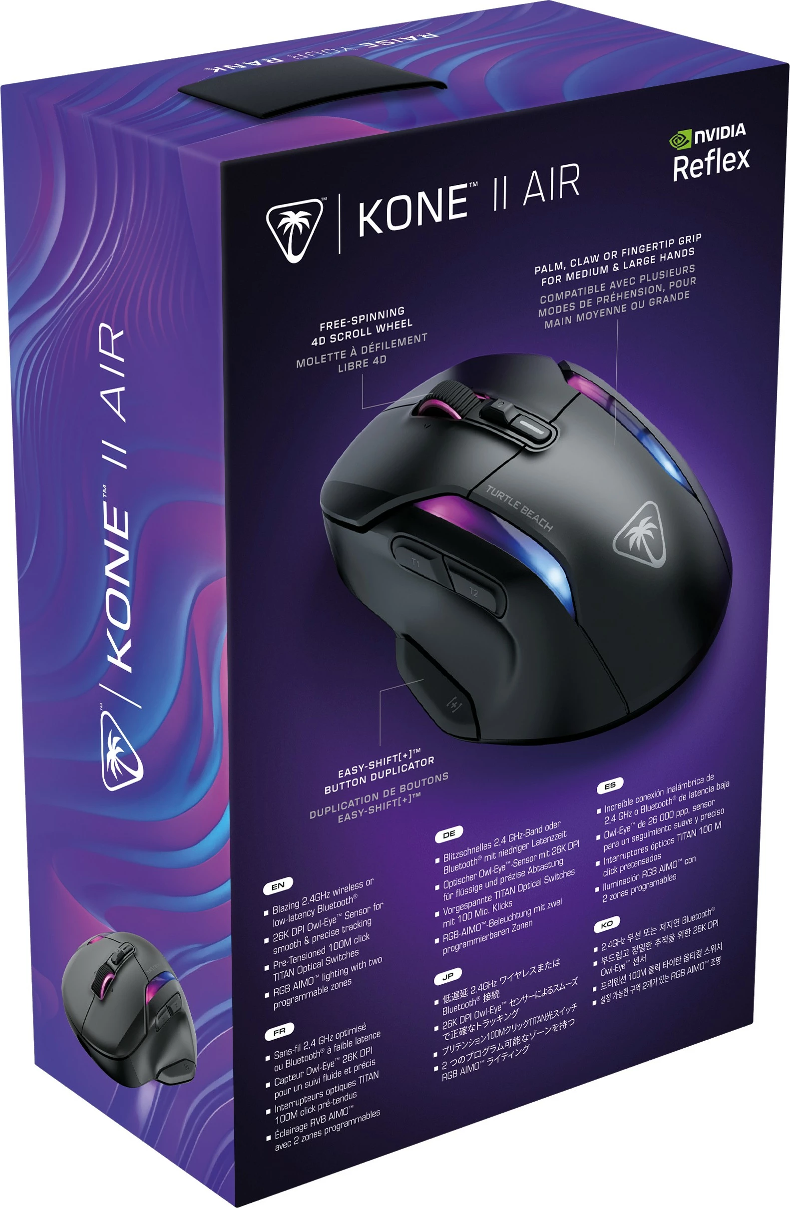 Brezžični miš z 26.000 DPI, Turtle Beach Kone II Air, črn
