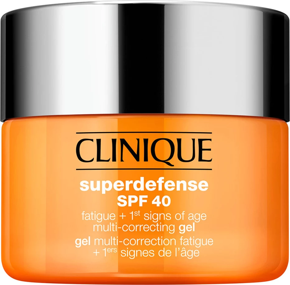 Kremni gel za obraz za ženske Clinique Superdefense SPF40 Fatigue + 1st Signs of Age Multi Correcting Gel, 30 ml