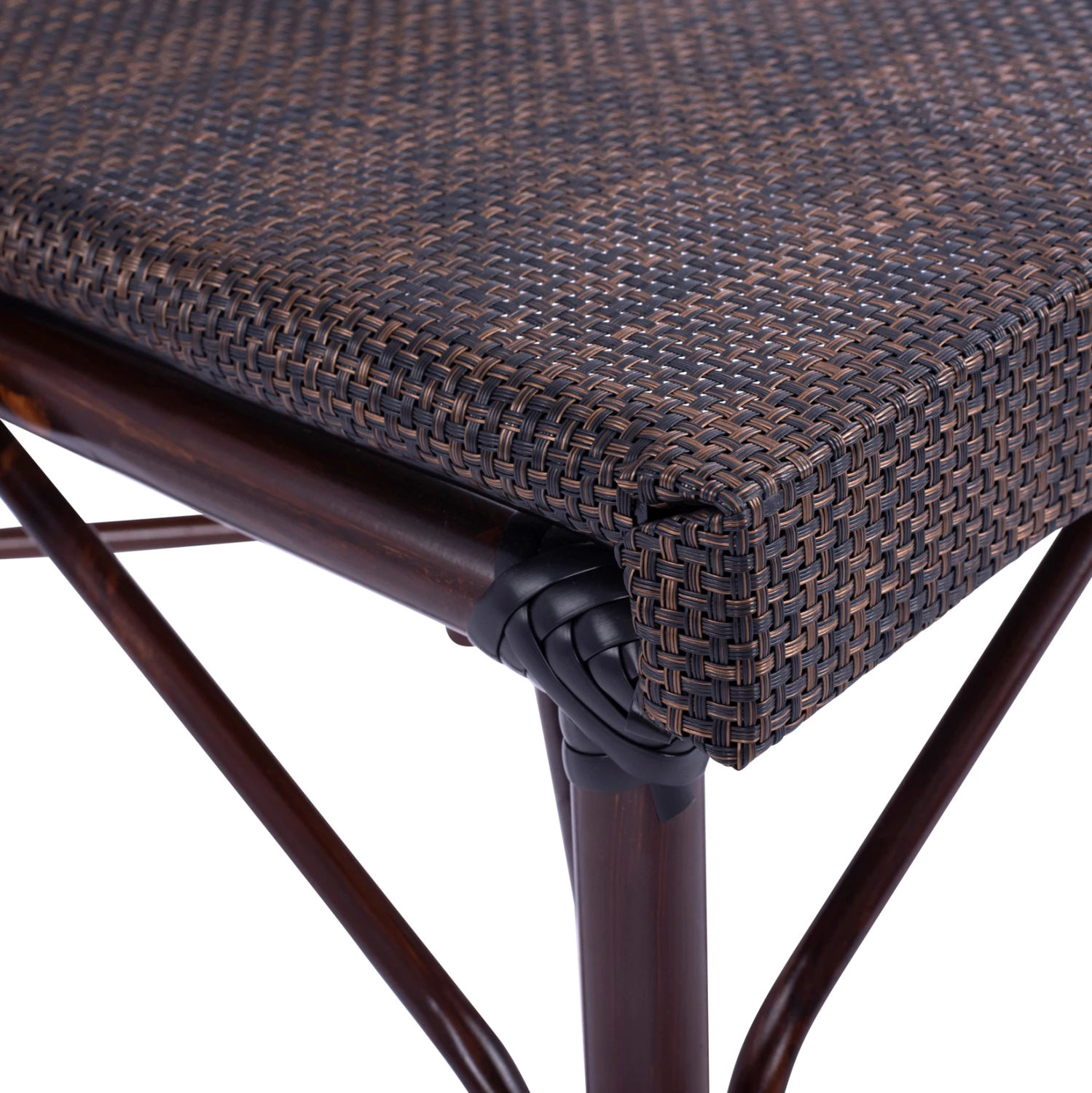 Kovinski stol videz bambusa rjave barve FH5718 54x62x89 cm