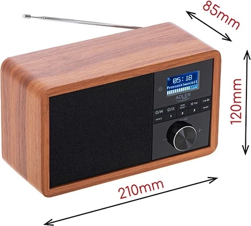 Digitalni prenosni radio Adler AD 1184, rjav, črn