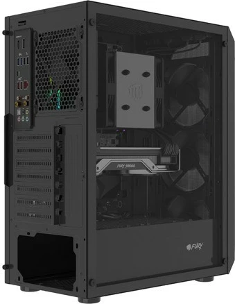 Midi tower z ojačanimi steklenim stranskim panelom Natec Fury Shobo SH4F, črn