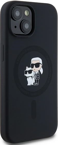 Silikonski ovitek za telefon MagSafe za iPhone 15/14/13, črn — Karl Lagerfeld Karl & Choupette