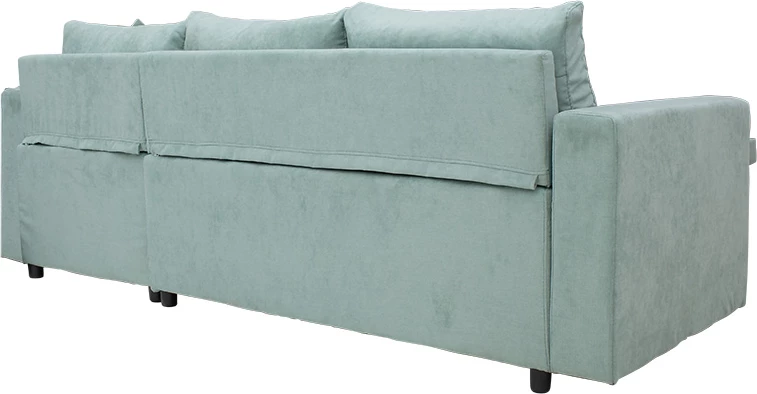 Kotna raztegljiva sedežna garnitura, obojestranska, mint zelena, 225x148x81 cm