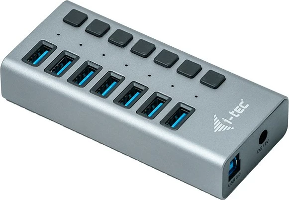 USB 3.0 razdelilec 7 vrat, 36 W, aluminij, siv - I-Tec