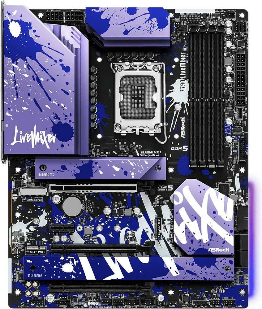Plošča ASRock Z790 LiveMixer, Intel LGA 1700, DDR5, 128 GB, vijolična