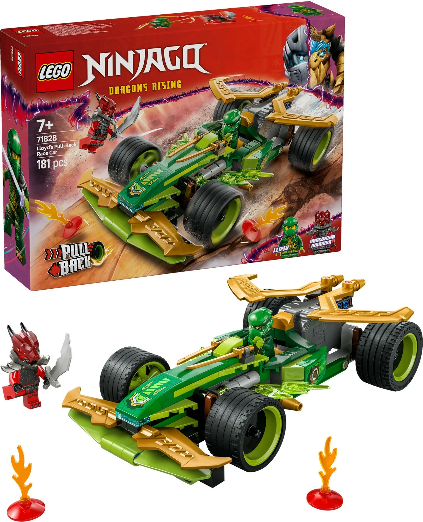 Gradbeni set LEGO Ninjago Lloyd’s Actionflitzer 71828, 181 kosov, večbarven