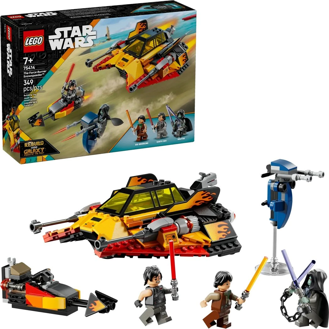 Snowspeeder iz kompleta LEGO Star Wars The Force Burner 75414, 349 kosov, 3 minifigure
