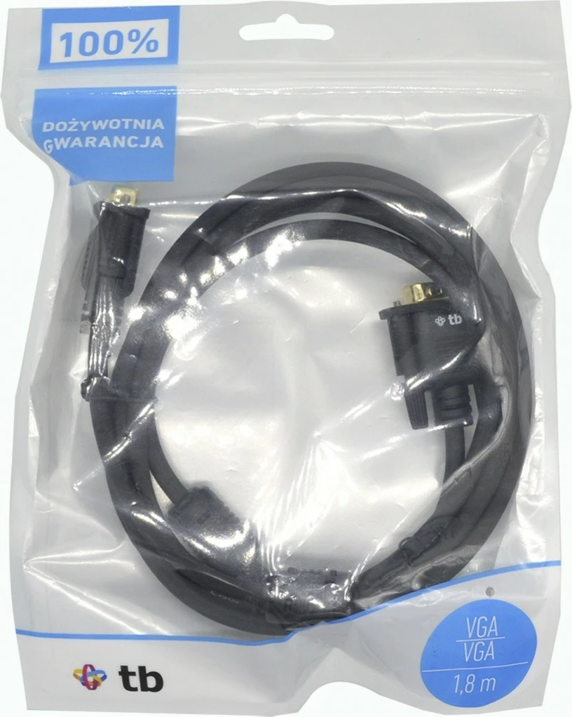 VGA kabel TB AKTBXVGAMMG180B, 1,8 m, črn
