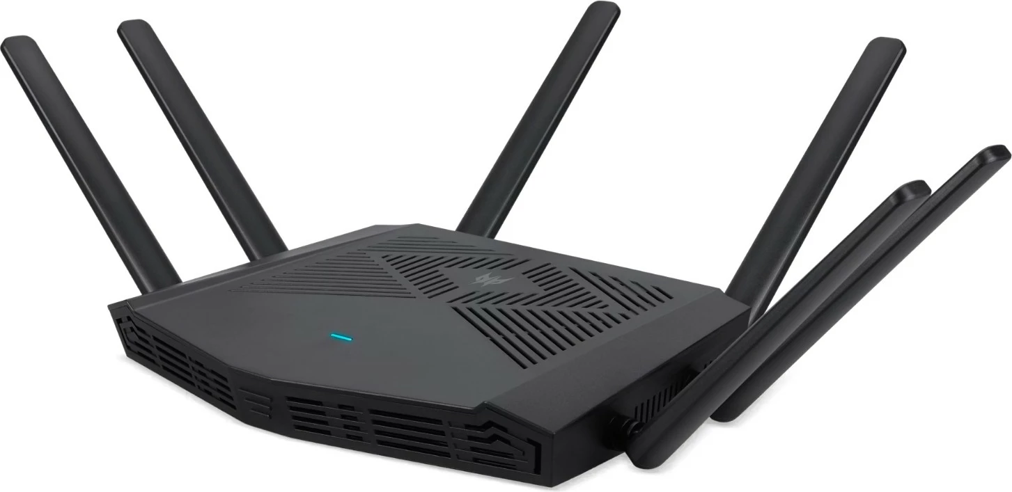 Gaming usmerjevalnik Acer Predator Connect W6x, Wi‑Fi 6, 6 anten, 6000 Mbps, črn
