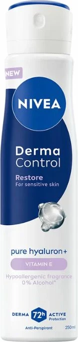 Dezodorant v spreju za ženske, Nivea Derma Control Restore, 250 ml