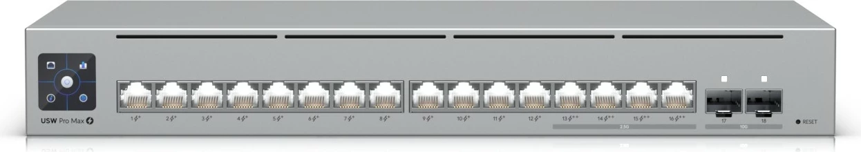 Upravljan preklopnik Ubiquiti Pro Max 16 PoE, L3, Gigabit Ethernet, za vgradnjo v rack