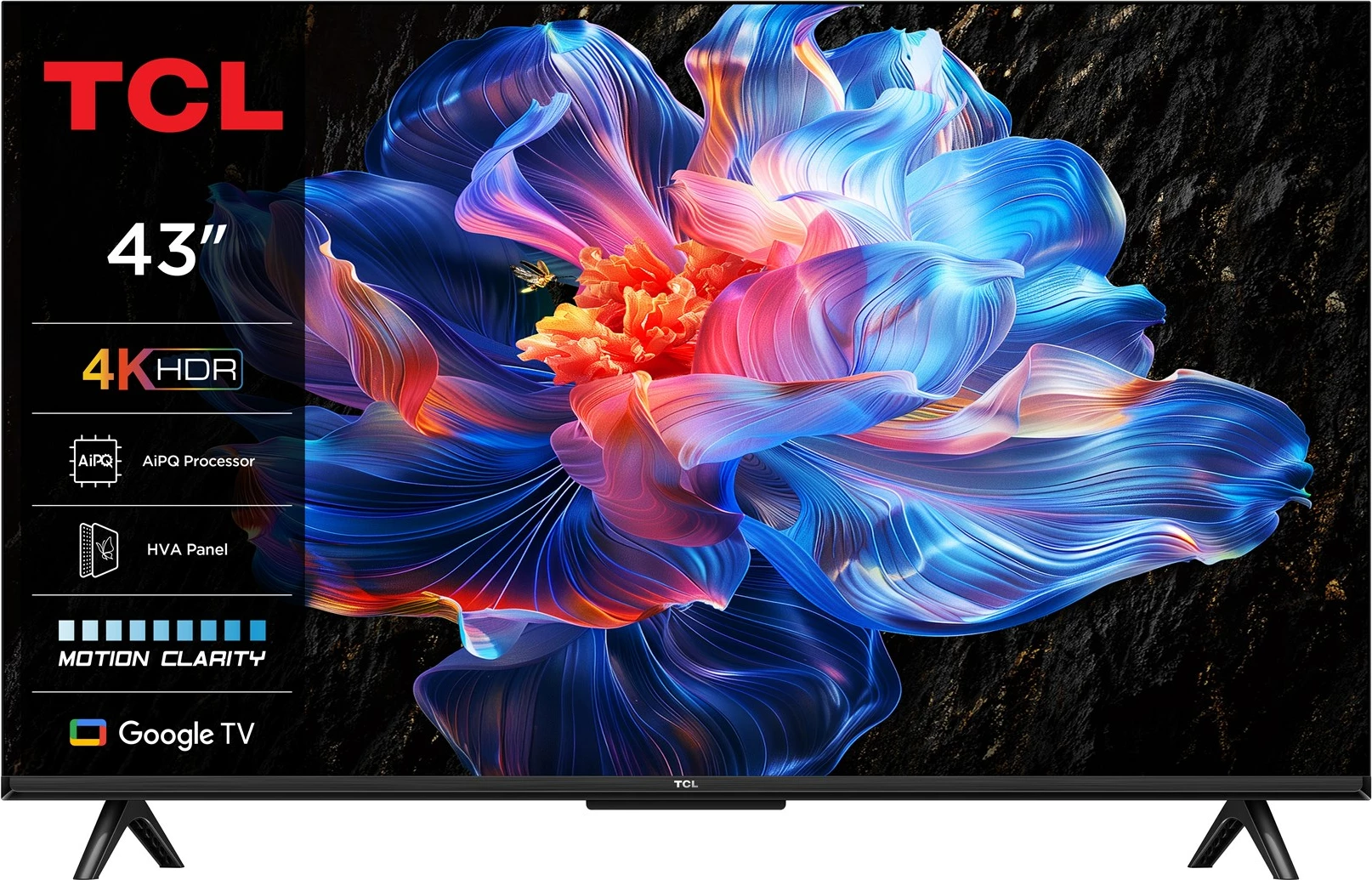 Televizor 43" 4K Ultra HD Google TV, TCL 43P69K, črn