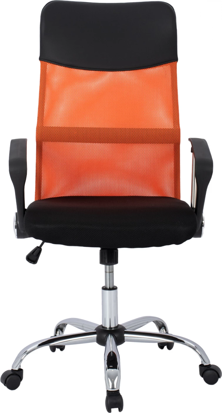 Pisarniški stol FH1000.02 Črna Oranžna Mreža kromirane noge 61x58x118