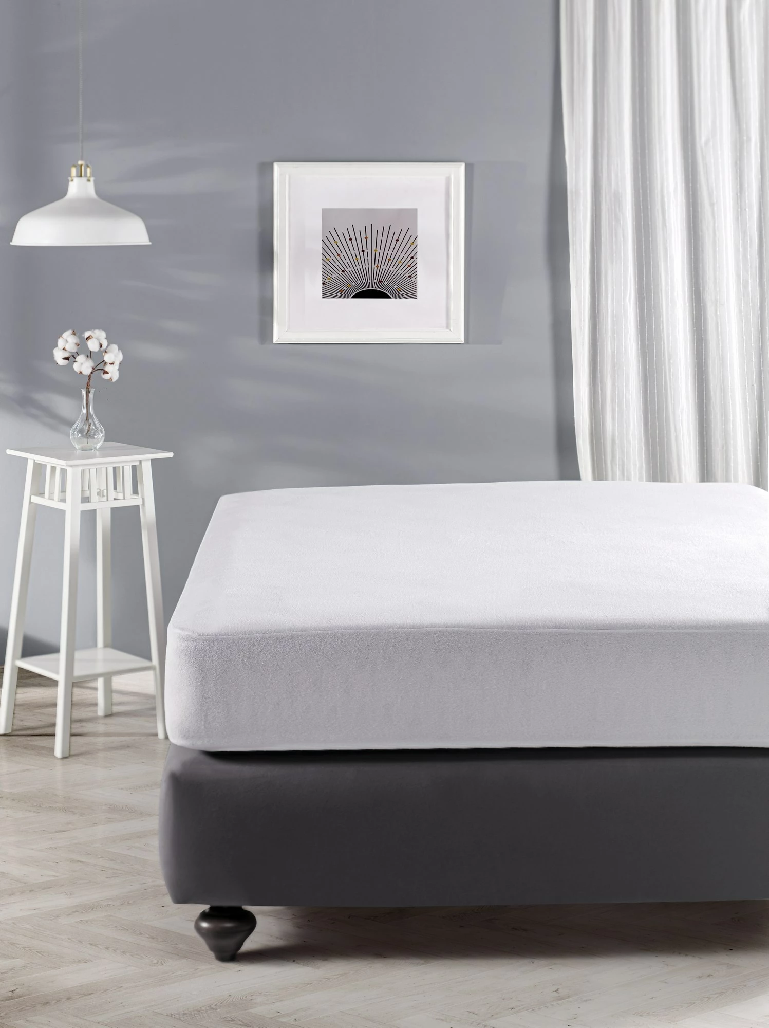 Zaščita za enojno posteljo, L'Essentiel Linge de Maison, 90 x 200 cm, bela
