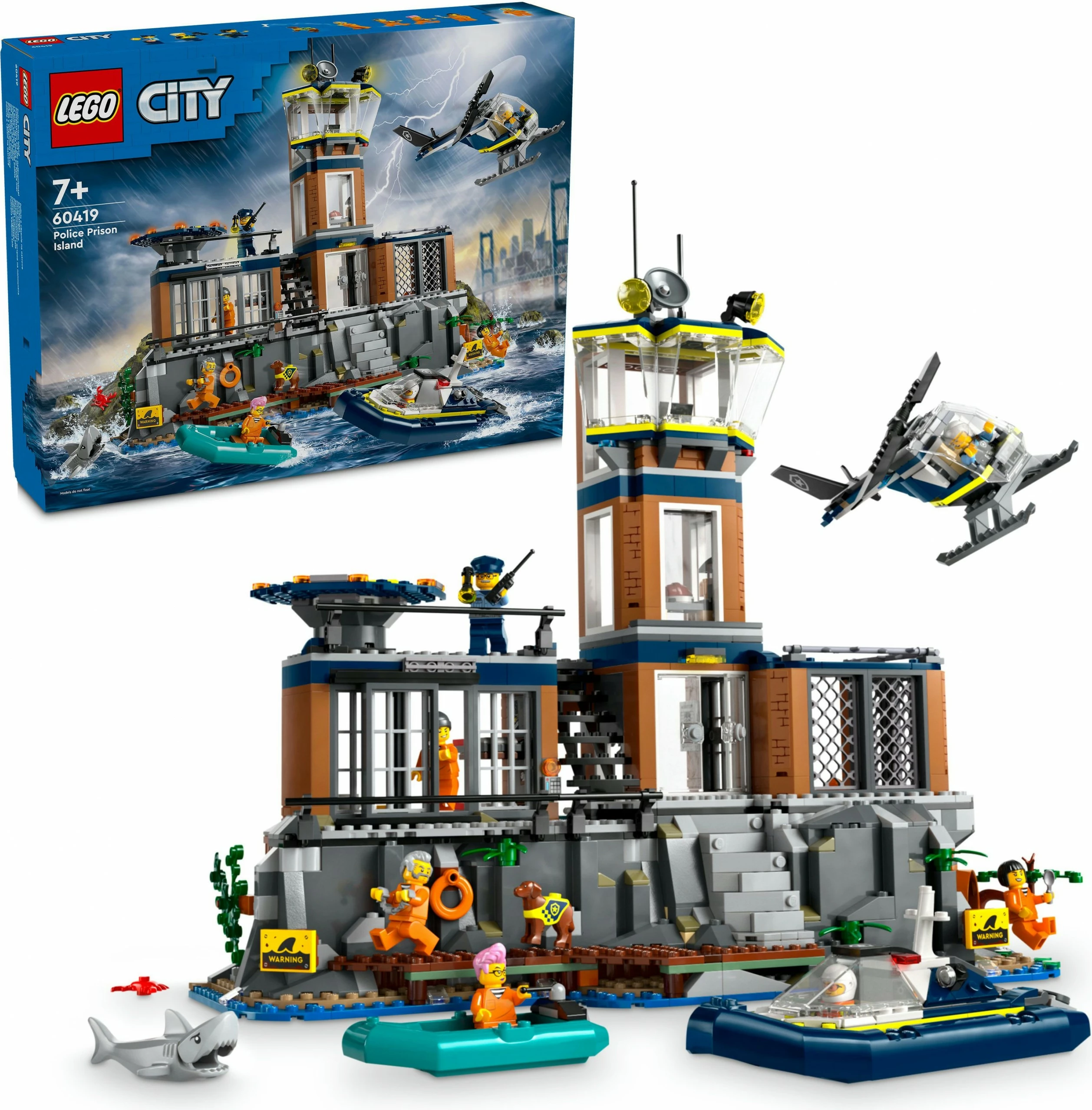 Gradbeni komplet Policijski zaporniški otok LEGO 60419, 980 kosov, večbarven