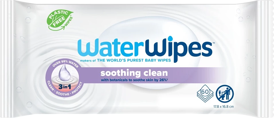 Biološko vlažne robčke za otroke z ekstraktom sivke, WaterWipes BIO, 60 kosov