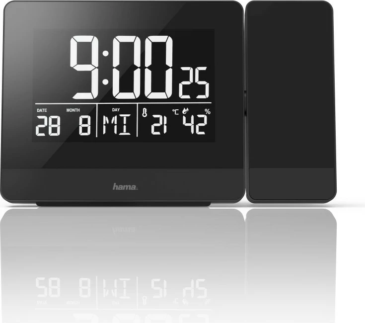 Digitalna budilka s projektorjem Hama Plus Charge, črna