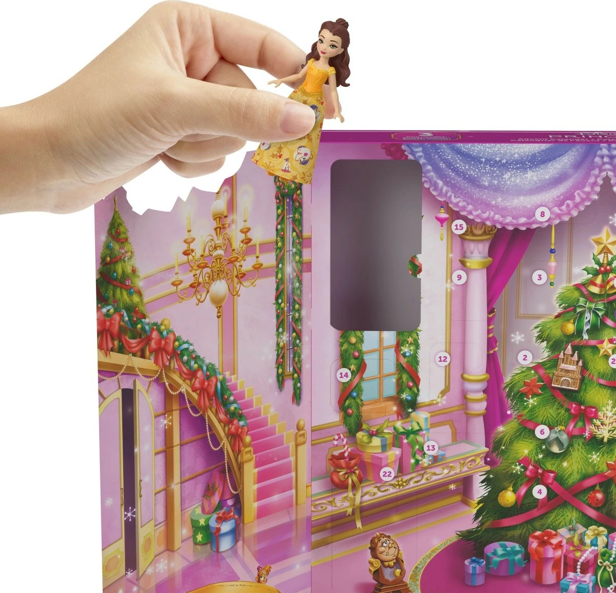 Adventni koledar, Disney Princess Mattel JFG79, komplet s 3 princeskami in 22 dodatki, večbarven