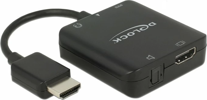 HDMI adapter DeLOCK 63276, moški-ženska, 4K, črn