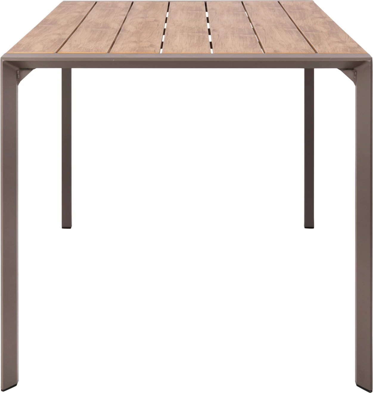 Zunanji jedilni miza GOYA FH6059.04 aluminij v barvi šampanjca in polilesena miza 160x80x75H cm