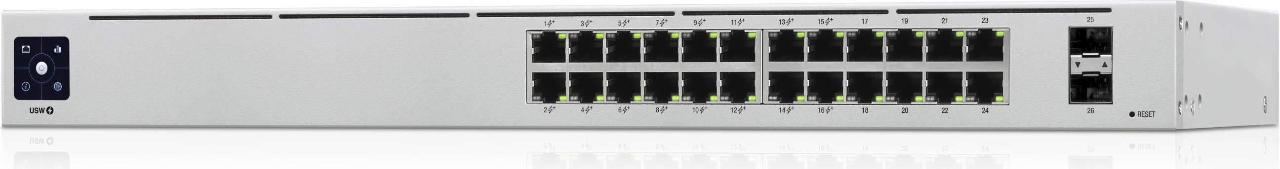 Manageiran switch 24-portni PoE Ubiquiti UniFi, L2/L3, Gigabit Ethernet, srebrn