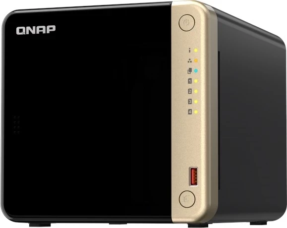 NAS QNAP TS-464-8G, 8 GB RAM, 4 Gigabit RJ-45 vtiči, HDMI, USB, črn