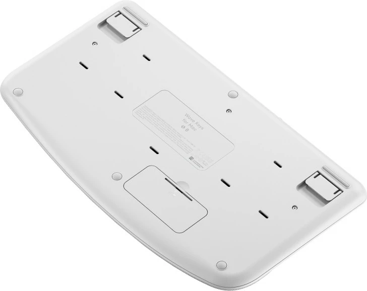 Ergonomska brezžična polno velika tipkovnica za Mac Logitech Wave Keys, Bluetooth, membranska, QWERTZ, bela