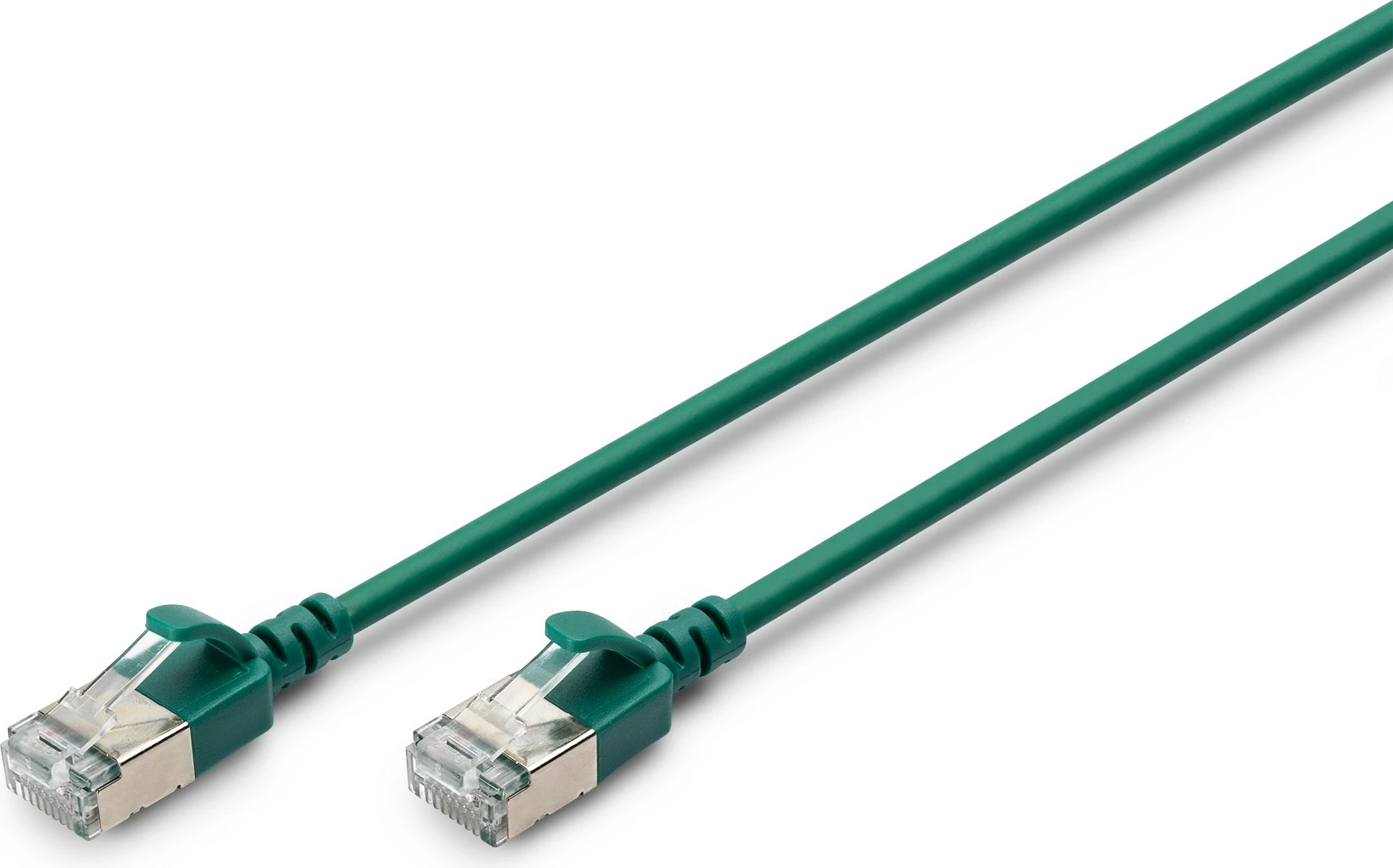 Slim omrežni kabel CAT 6A F-FTP, 0,3 m, RJ-45, zelen, Digitus