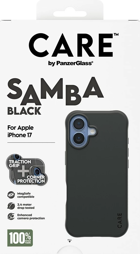 Ovitek za telefon PanzerGlass CARE fashionable Samba MagSafe za iPhone 17, črn