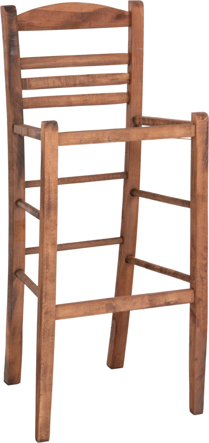 Barski stol Gadiel iz bukovega lesa impregniran v barvi oreha 40,5x39x104,5H cm. Samo okvir