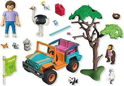 Igralni set z živalmi, večbarven terenski avtomobil Playmobil 71854 Animals & Friends, 49 kosov, 4+, plastika