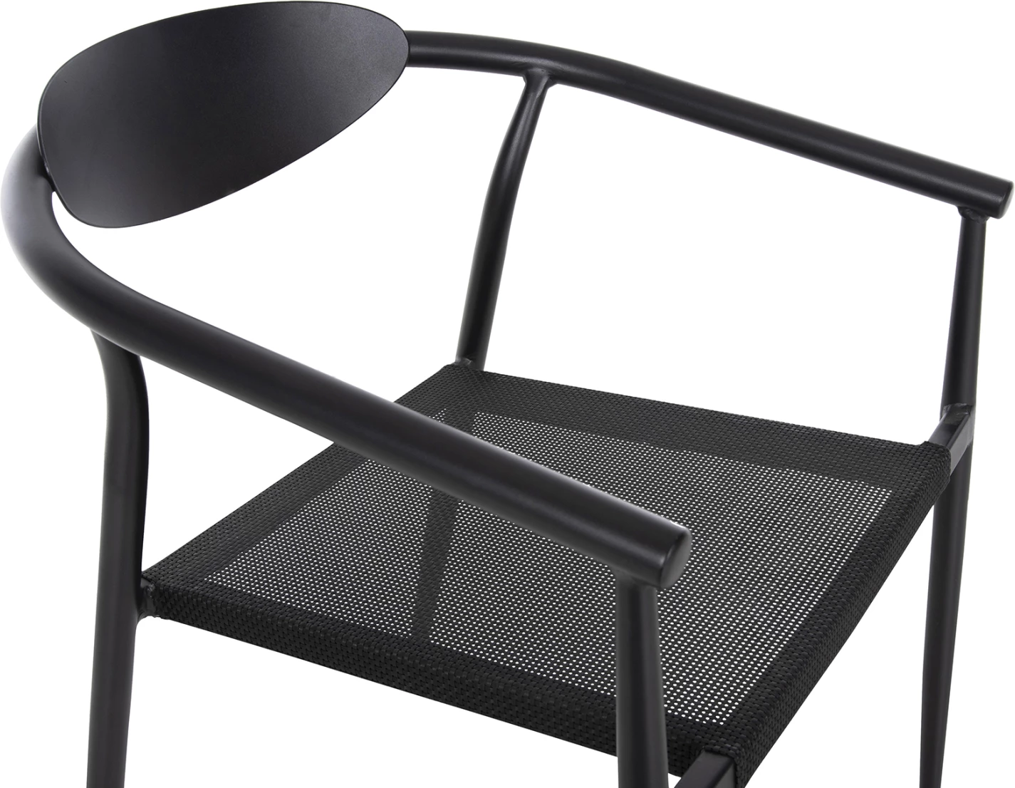 Naslanjač Serly FH6052.02, črn aluminij - črna textilena, 56x61x74,5H cm