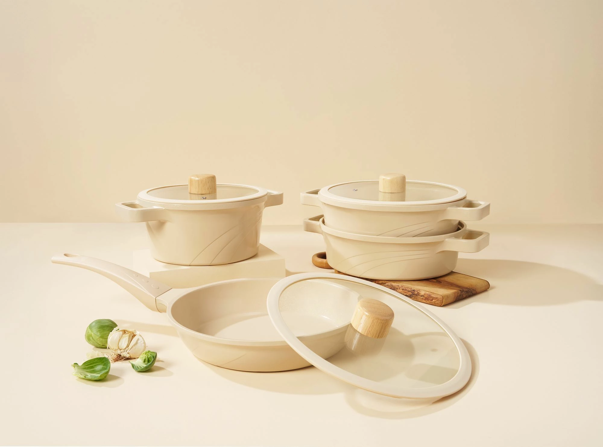 Set loncev (10 kosov), krem, Hermia Concept Vetta