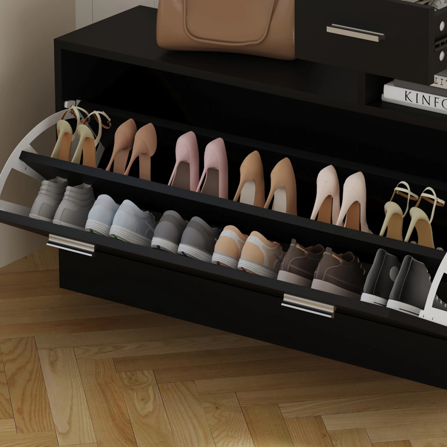 Komplet za predsobo z ogledalom GORN FH2473.02 melamin v barvi wenge 90x24x190Hcm