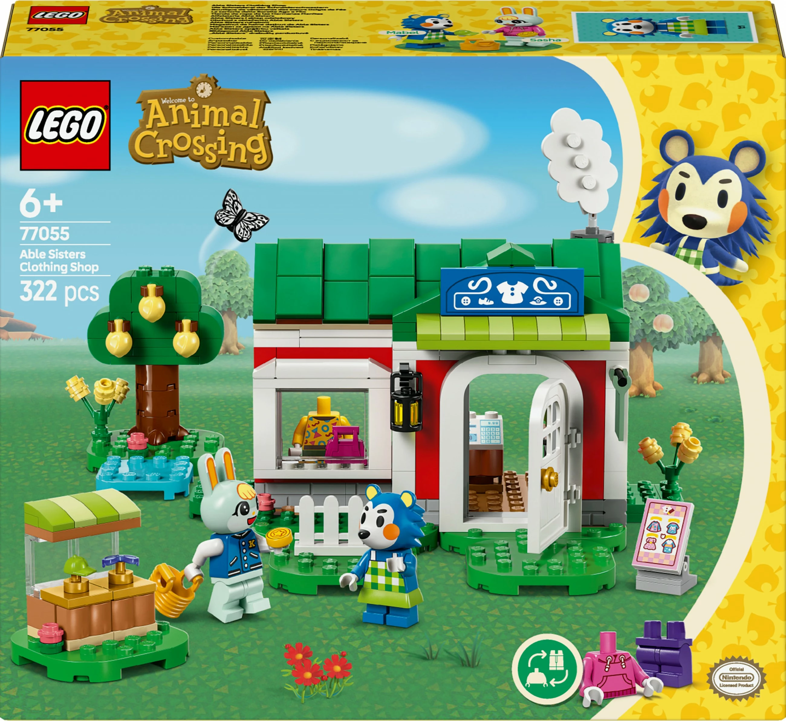 Set gradnje Animal Crossing 77055, 322 kosov, večbarven