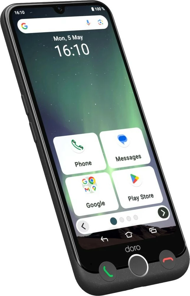 Praktičen pametni telefon Aurora A30 Doro, 6,1", 5000 mAh, 4G, grafit