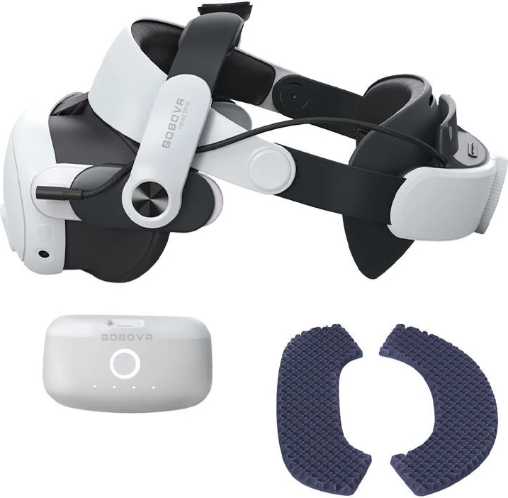 Trak za glavo z baterijo BoboVR M3 Pro za Oculus Quest 3 / Quest 3S, 5200 mAh, bel