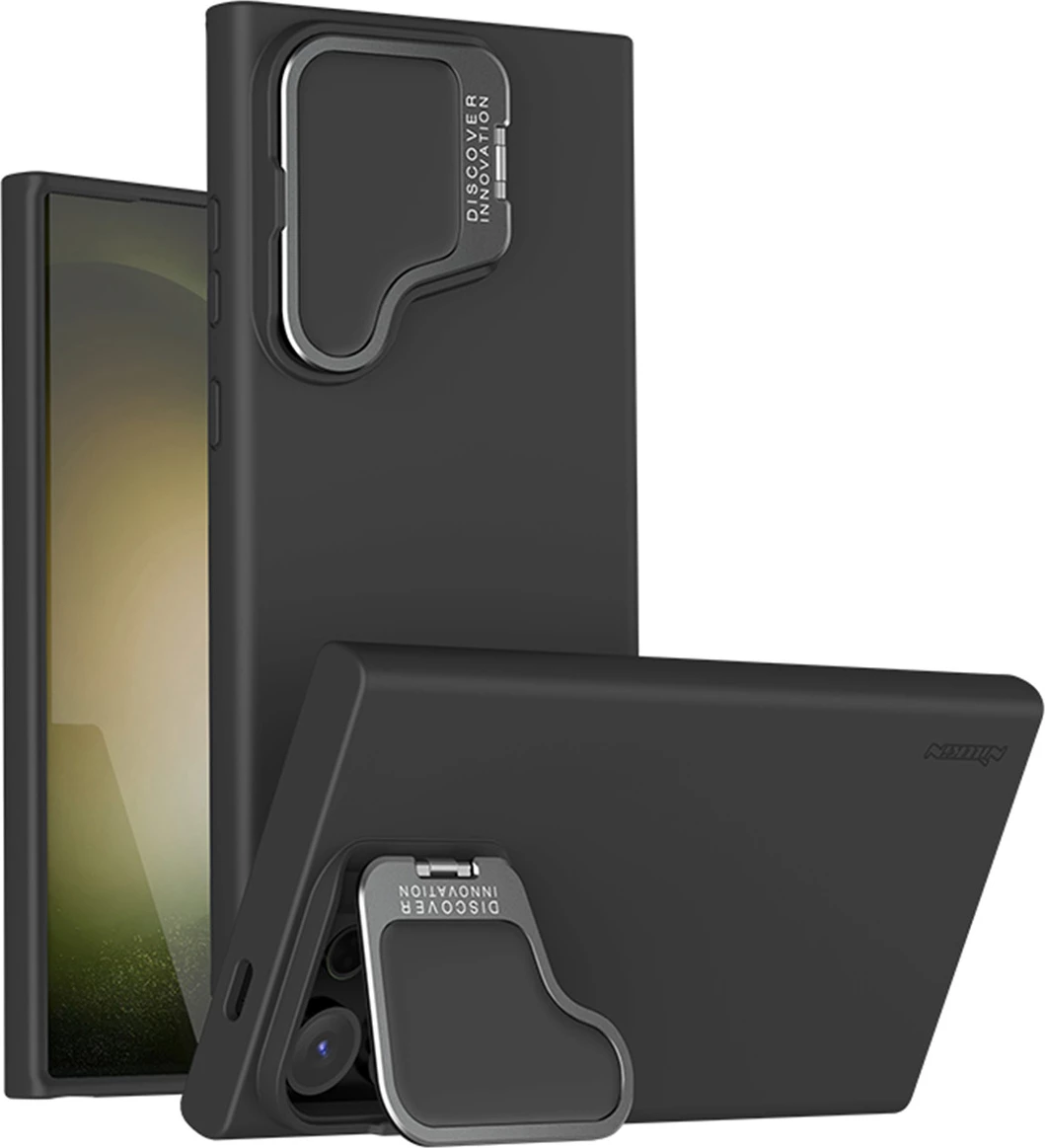 Zaščitni silikonski ovitek CamShield Silky Prop Nillkin za Samsung Galaxy S24 Ultra, črn