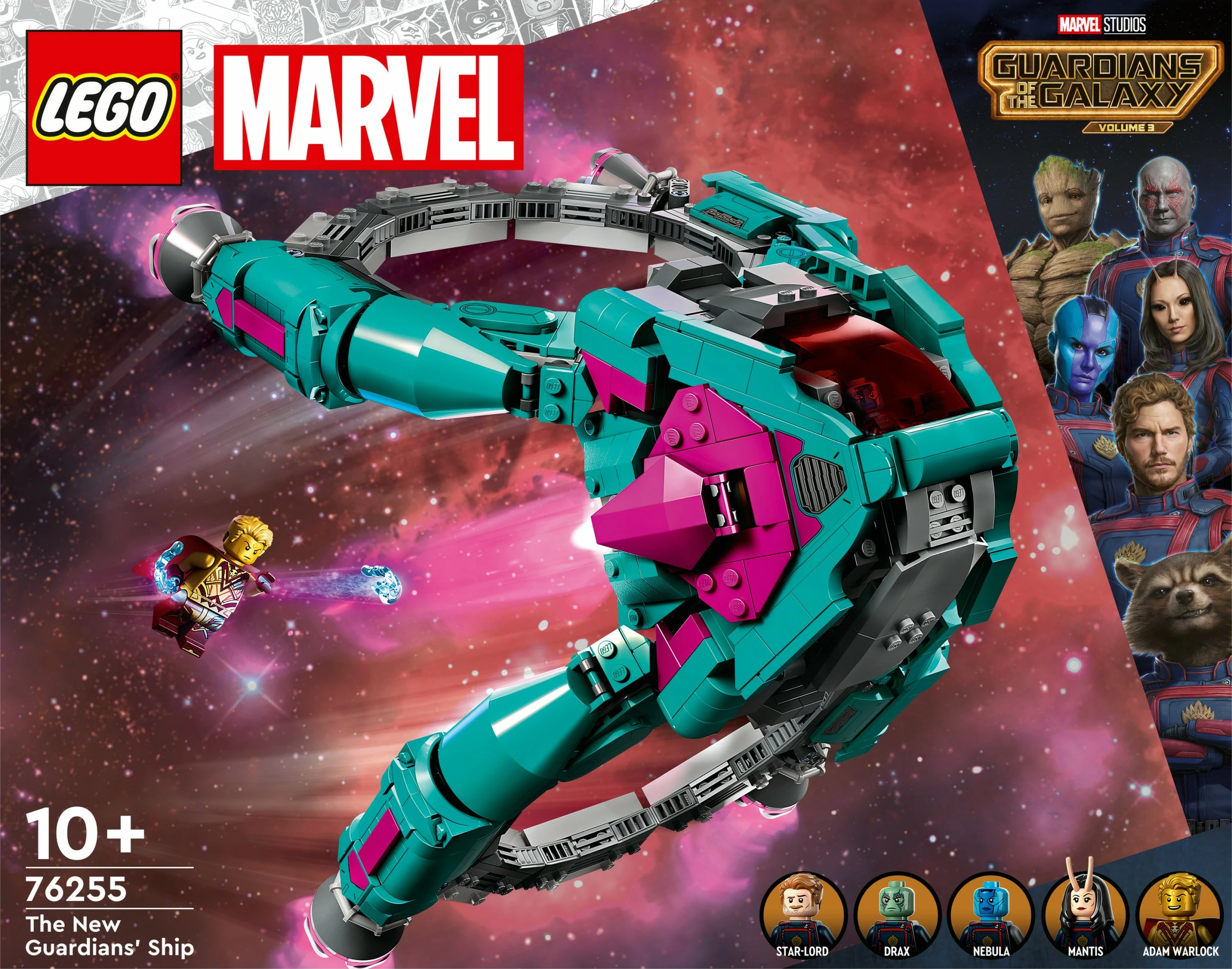 Gradbeni set Novo Guardiansovo plovilo LEGO Marvel Super Heroes, 1108 kosov, večbarven