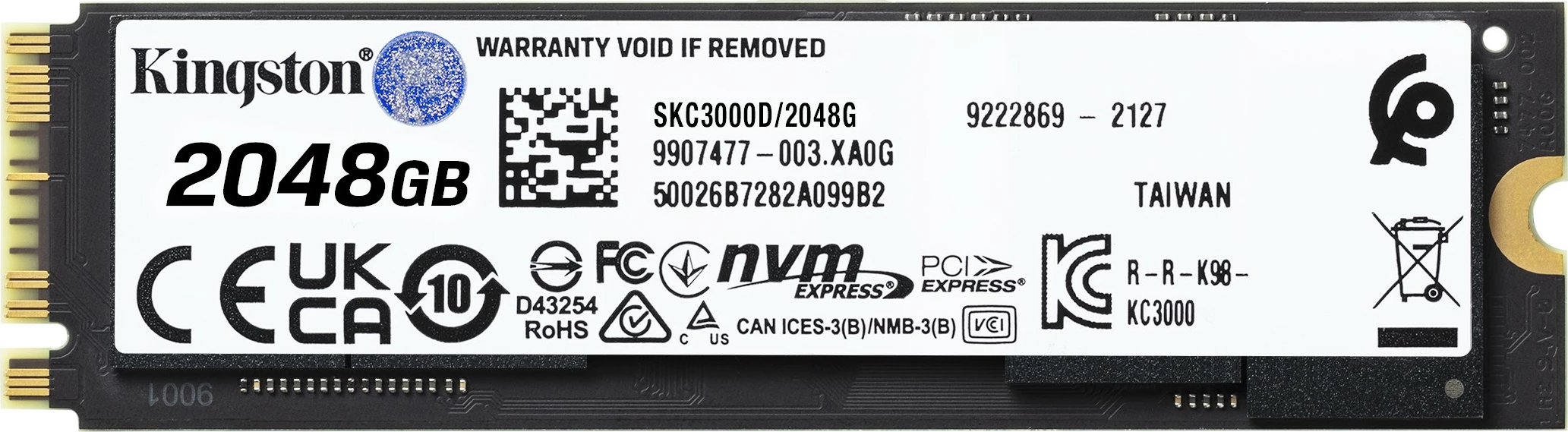 Visokozmogljiv SSD KC3000, 2,05 TB, M.2, 7000 MB/s - Kingston